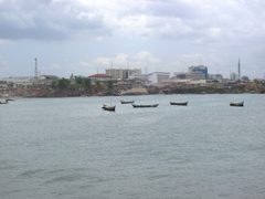 The city of Accra, seen from the sea