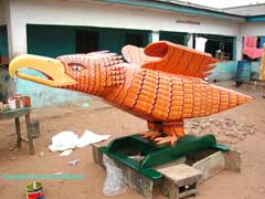 Paa Joe's coffin in the form of a eagle