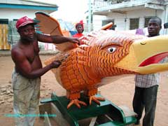 Paa Joe's coffin in the form of a eagle