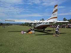 160 kilometers from Kibbish, the closest major Surma village : the best and safest landing strip, it is actually in the middle of a small town.