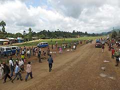 160 kilometers from Kibbish, the closest major Surma village : the best and safest landing strip, it is actually in the middle of a small town.