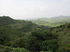 view from the path to the viewpoint to see the Blue Nile