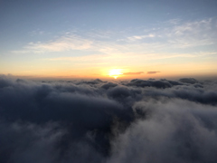 Filming from a hot air balloon.