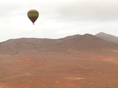 Filming from a hot air balloon.