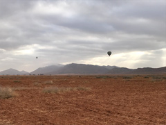 Filming from a hot air balloon.