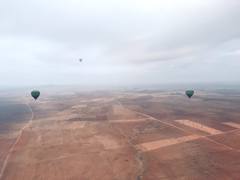 Filming from a hot air balloon.