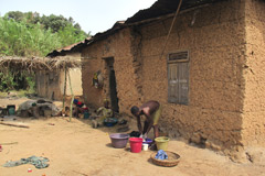 A "typical" Yoruba family home in Oyo State, in south west Nigeria.