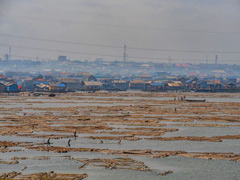 Makoko, a shanty town on stilts in the center of Lagos