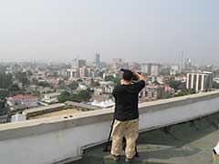 A spot we frequently use to film a bird's eye view of Lagos.