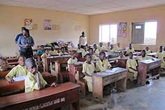 An elementary school class room.