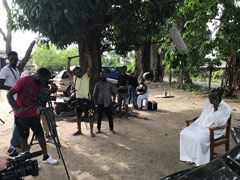 Filming on the set of a Nollywood movie