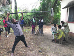 Filming on the set of a Nollywood movie