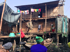 Makoko, a town on stilts in the center of Lagos