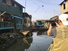 Makoko, a town on stilts in the center of Lagos