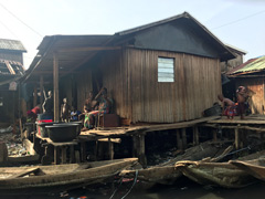 Makoko, a town on stilts in the center of Lagos