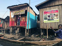 Makoko, a town on stilts in the center of Lagos