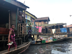 Makoko, a town on stilts in the center of Lagos