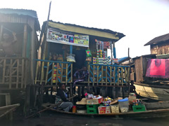 Makoko, a town on stilts in the center of Lagos