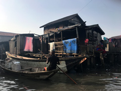 Makoko, a town on stilts in the center of Lagos