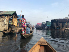 Makoko, a town on stilts in the center of Lagos