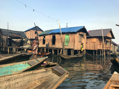 Makoko, a town on stilts in the center of Lagos