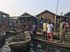 Makoko, a town on stilts in the center of Lagos