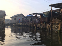 Makoko, a town on stilts in the center of Lagos