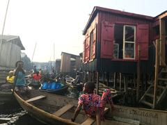 Makoko, a shanty town on stilts in the center of Lagos