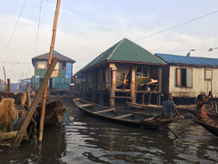 Makoko, a shanty town on stilts in the center of Lagos