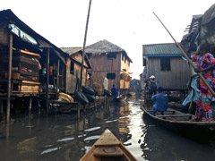 Makoko: The building in the back is the neighborhood bar.
