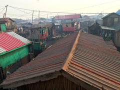 Makoko, a town on stilts in the center of Lagos