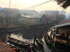 Makoko, a town on stilts in the center of Lagos