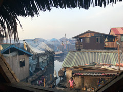 Makoko, an aquatic slum on stilts in the center of Lagos