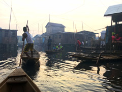 Makoko, a town on stilts in the center of Lagos