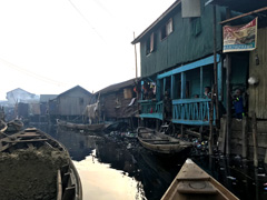 Makoko, a town on stilts in the center of Lagos