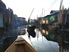 Makoko, a town on stilts in the center of Lagos