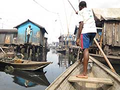 Makoko, a town on stilts in the center of Lagos