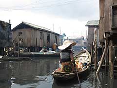 Makoko, a town on stilts in the center of Lagos