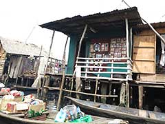 Makoko, a town on stilts in the center of Lagos