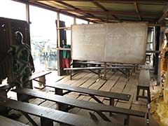 An elementary school classroom in Makoko.