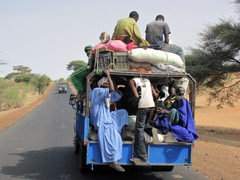 The road to the border between the Republic of Mali and Senegal