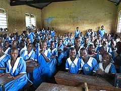 a classroom in northern Uganda