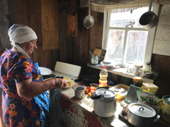 Maria, preparing lunch