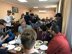 Tourists visiting Chernobyl : lunchtime