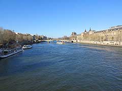 the Louvre Museum as seen from the Pont des Arts ( on the right hand side )