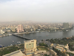 Le Caire vu du haut de la Tour du Caire : face au Sud-Est( Le Nil )