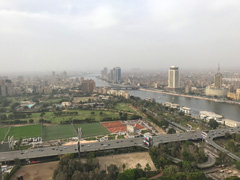 Le Caire vu du haut de la Tour du Caire : face au Nord ( Le Nil )