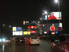 Entre l'aeroport et le Caire : un foret sans fin de panneaux publicitaires.