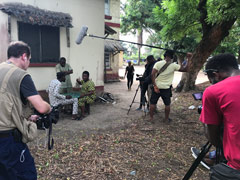 Le tournage d'un film de Nollywoodien.