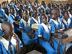 Une salle de classe dans un collège au nord de l'Ouganda